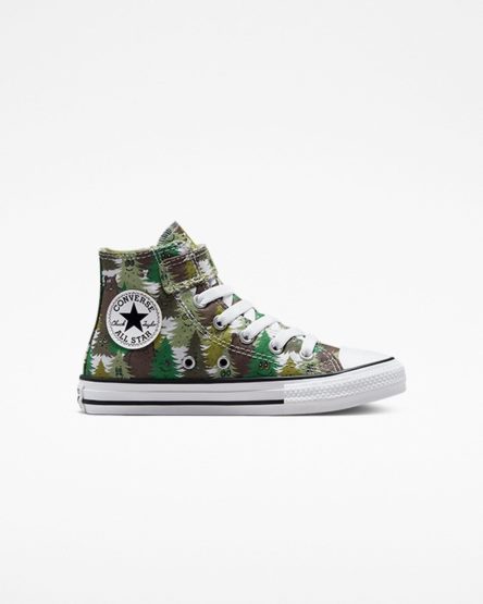 Tenisi Inalti Fete Converse Chuck Taylor All Star Easy-On Forest Camo Albi Verzi | RO FLOZ0825